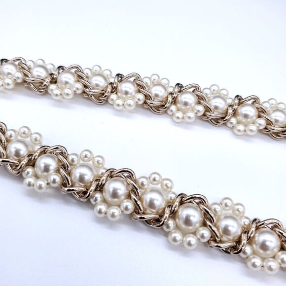 CHANEL Pearl Crystal CC Lanyard Necklace Gold